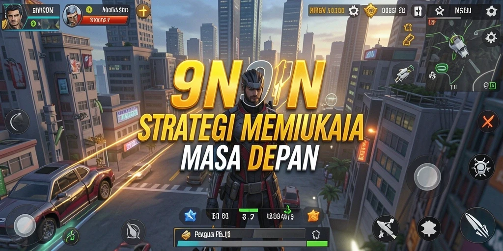 Screenshot gameplay 9N9N menampilkan pertempuran strategis yang mendebarkan.