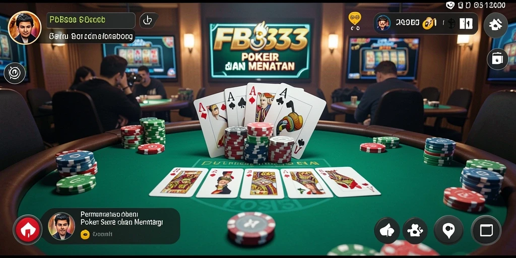 Screenshot FB333 menampilkan aksi seru dalam permainan Poker.