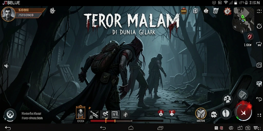 Screenshot gameplay JTBLUE menampilkan ketegangan dan kengerian yang mendalam.