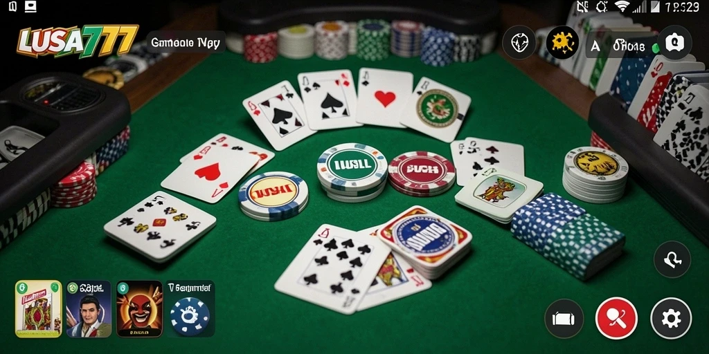 Tampilan menarik dari gameplay Gaple di LUSA777.