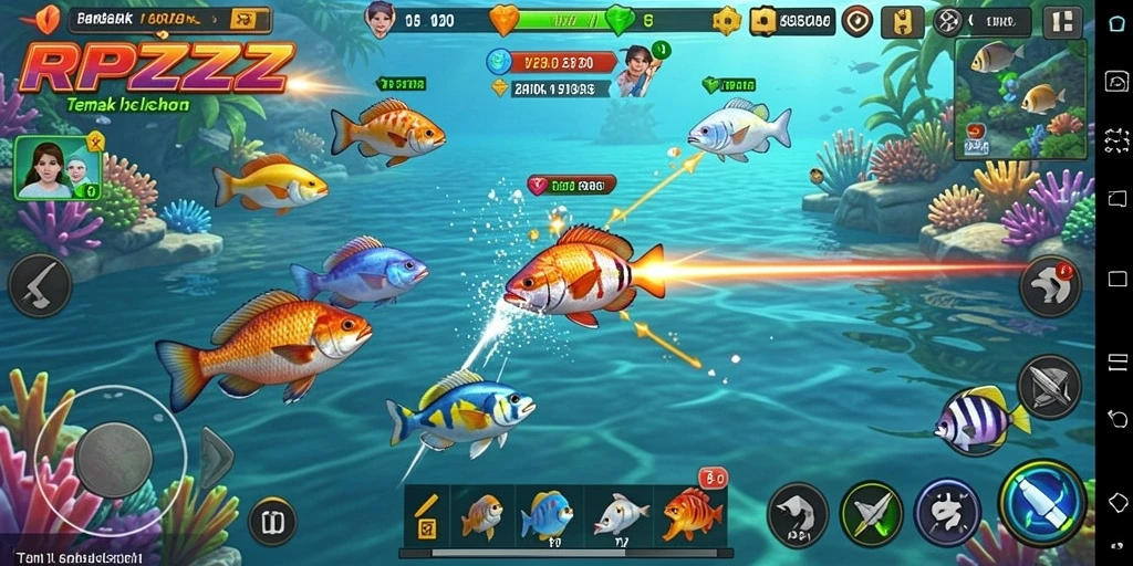 Screenshot gameplay Tembak Ikan RPZZZ yang seru dan mengasyikkan.