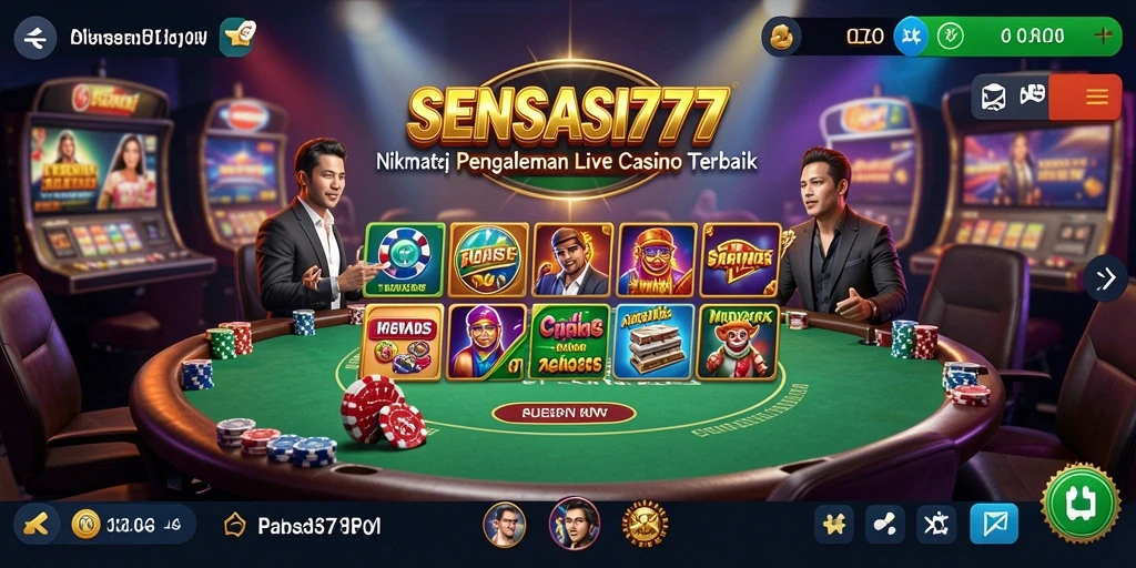 Tampilan gameplay SENSASI777 yang menarik dan interaktif di Live Casino.
