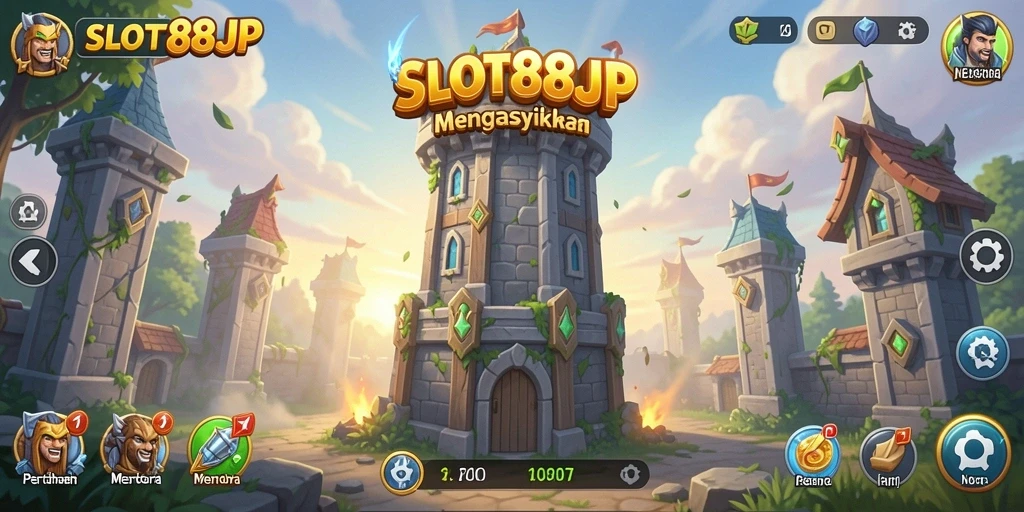 Tampilan gameplay menara pertahanan yang seru dan strategis.