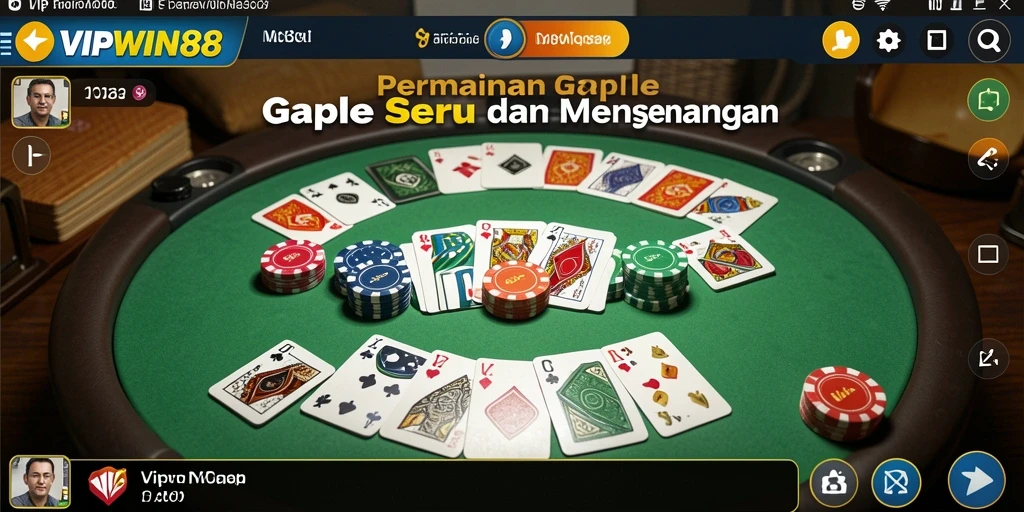 Tampilan gameplay Gaple yang seru dan interaktif di VIPWIN88.